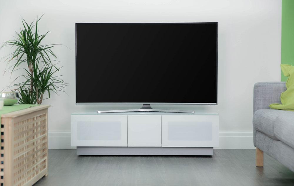 Alphason Element 1250 High Gloss White Tv Cabinet Av4home