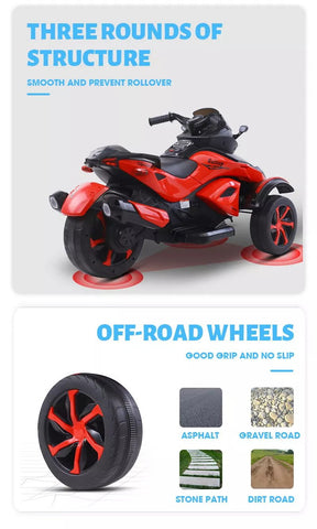 Kids Electric Motorcycle 3 wheels Children Motorbike