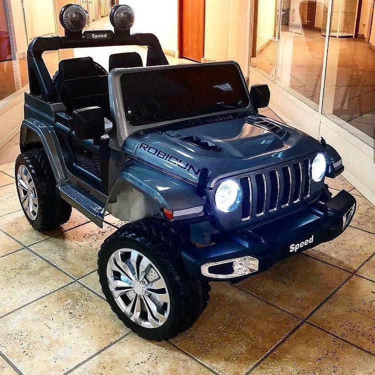 Speed Rubicon Battery Operated Jeep 12V For Children - Grey – 11Cart