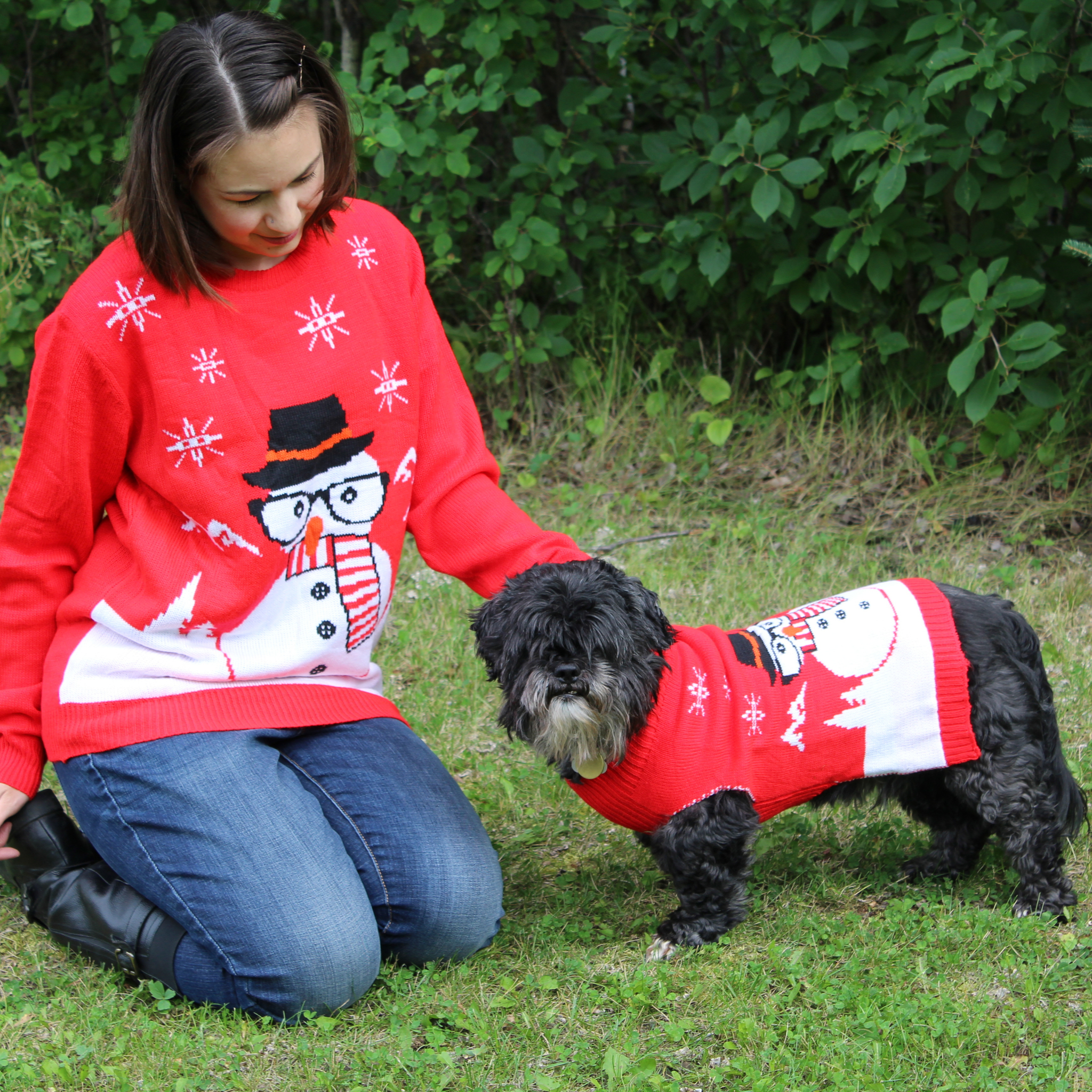 matching dog and owner sweaters