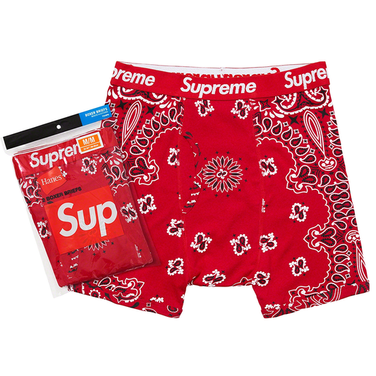 Supreme Hanes Bandana Boxer Briefs (2 Pack) Black