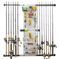 Rush Creek Creations No Limits 14 Fishing Rod and Tackle Storage Wall Unit with Line Spooler