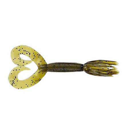 Yamamoto Double Tail Hula Grub 4" / Green Pumpkin Black