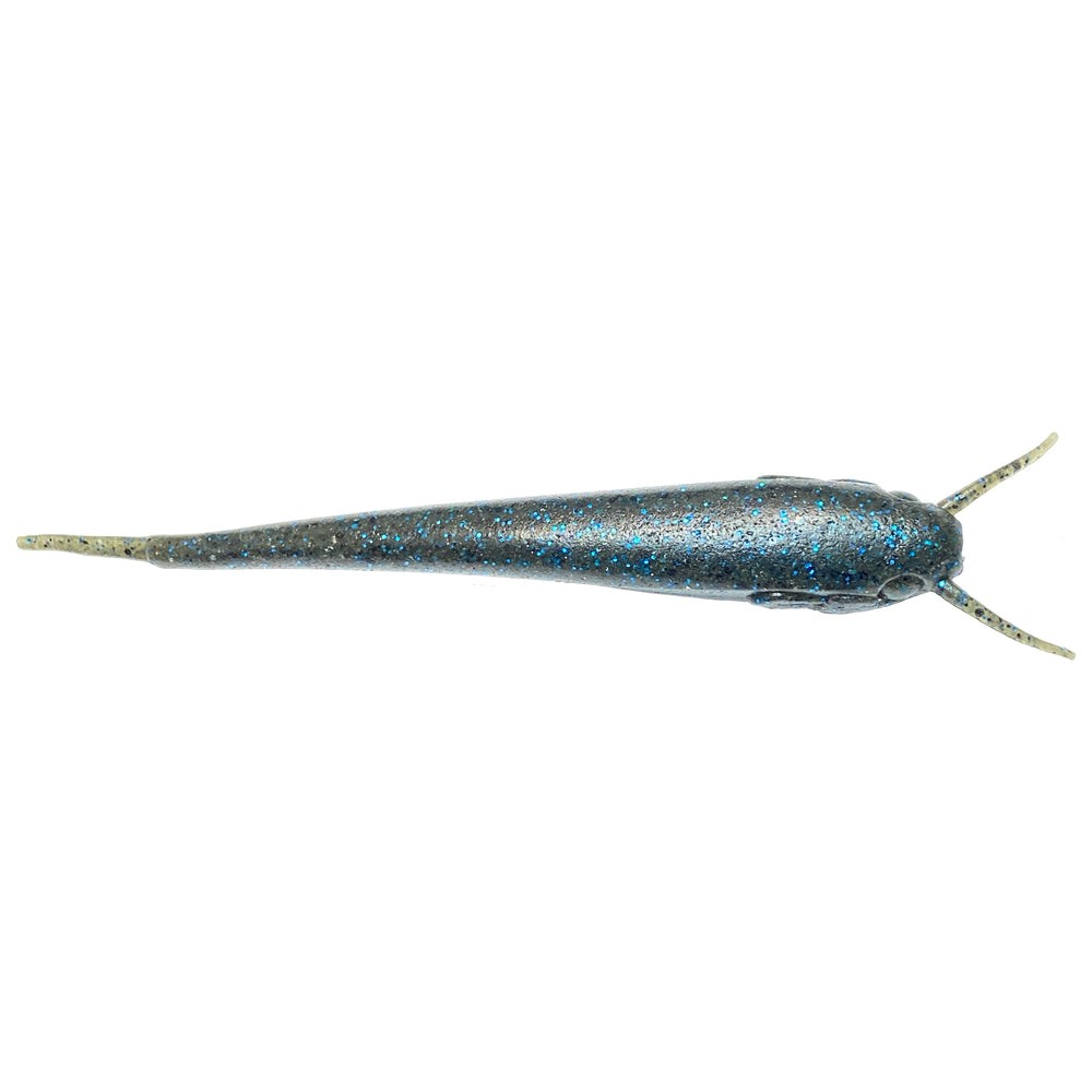 Nishine Lure Works Namazu Stick Worm 5" / Black & Blue Flake