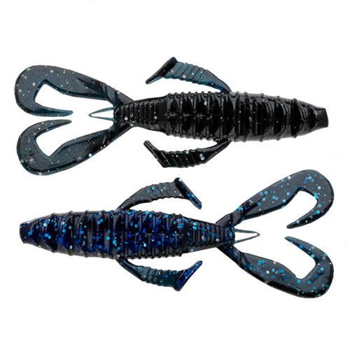 Nories 4" Front Flapper Curly Creature Bait Black Blue Reflection / 4" Nories 4" Front Flapper Curly Creature Bait Black Blue Reflection / 4"