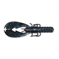 Xzone Lures 4" Muscle Back Craw Black Blue Flake / 4"