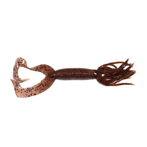 Double Tail Hula Grub 4" / Cinnamon w/Black and Purple Flake