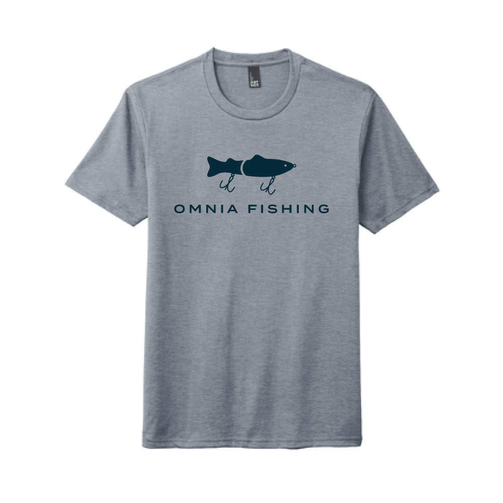 Omnia Fishing Glide Bait T-Shirt - Limited Edition Large / Flint Heather Blue