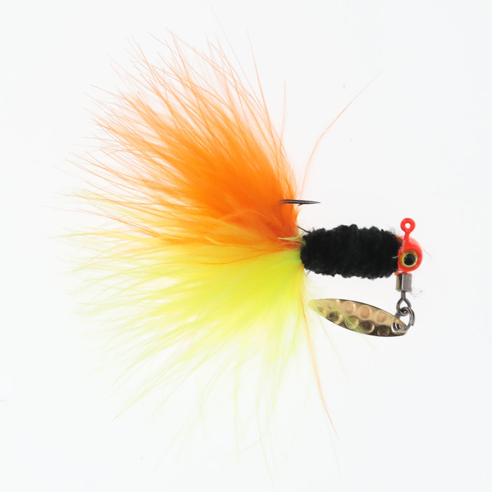 Strike King Mr. Crappie Maribou Sausage Spin 1/16 oz / Orange Tuxedo