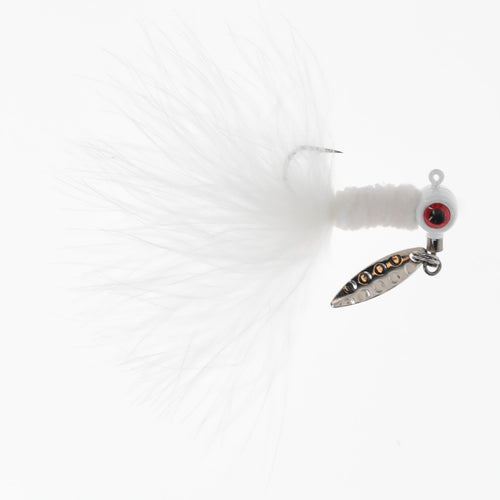 Strike King Mr. Crappie Maribou Sausauge Spin Jig Crappie 1/16 Refrigerator  White 