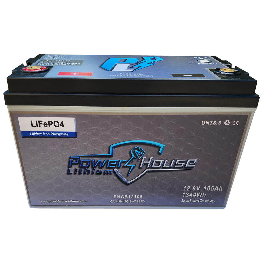 PowerHouse Lithium 12V 105AH Cranking Battery w/ Emergency Start 12V 105AH Lithium Cranking Battery