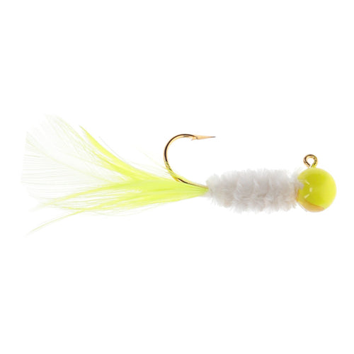 Mr Crappie Slab Daddy Live Hair Jig 1/16oz Refrgerator White