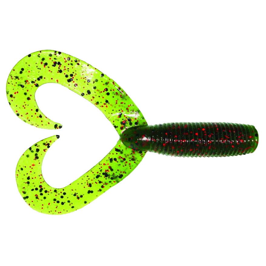 Yamamoto Double Tail Grub 5" / Watermelon Black/Red Flake