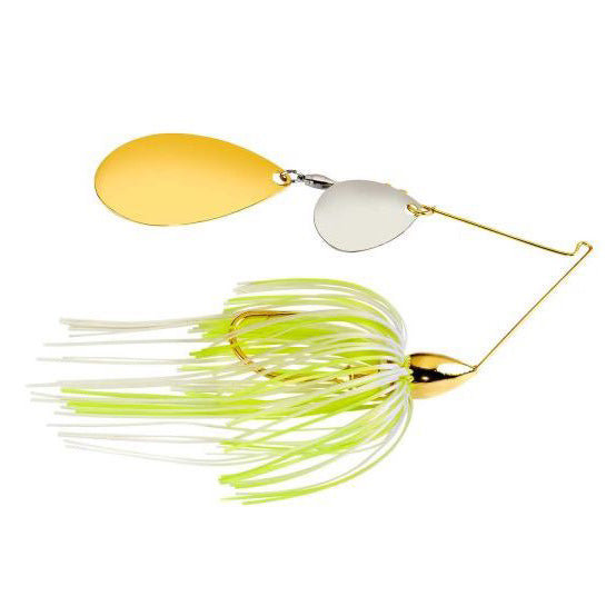 War Eagle Gold Tandem Indiana Spinnerbait Hot White Chartreuse / 1/2 oz