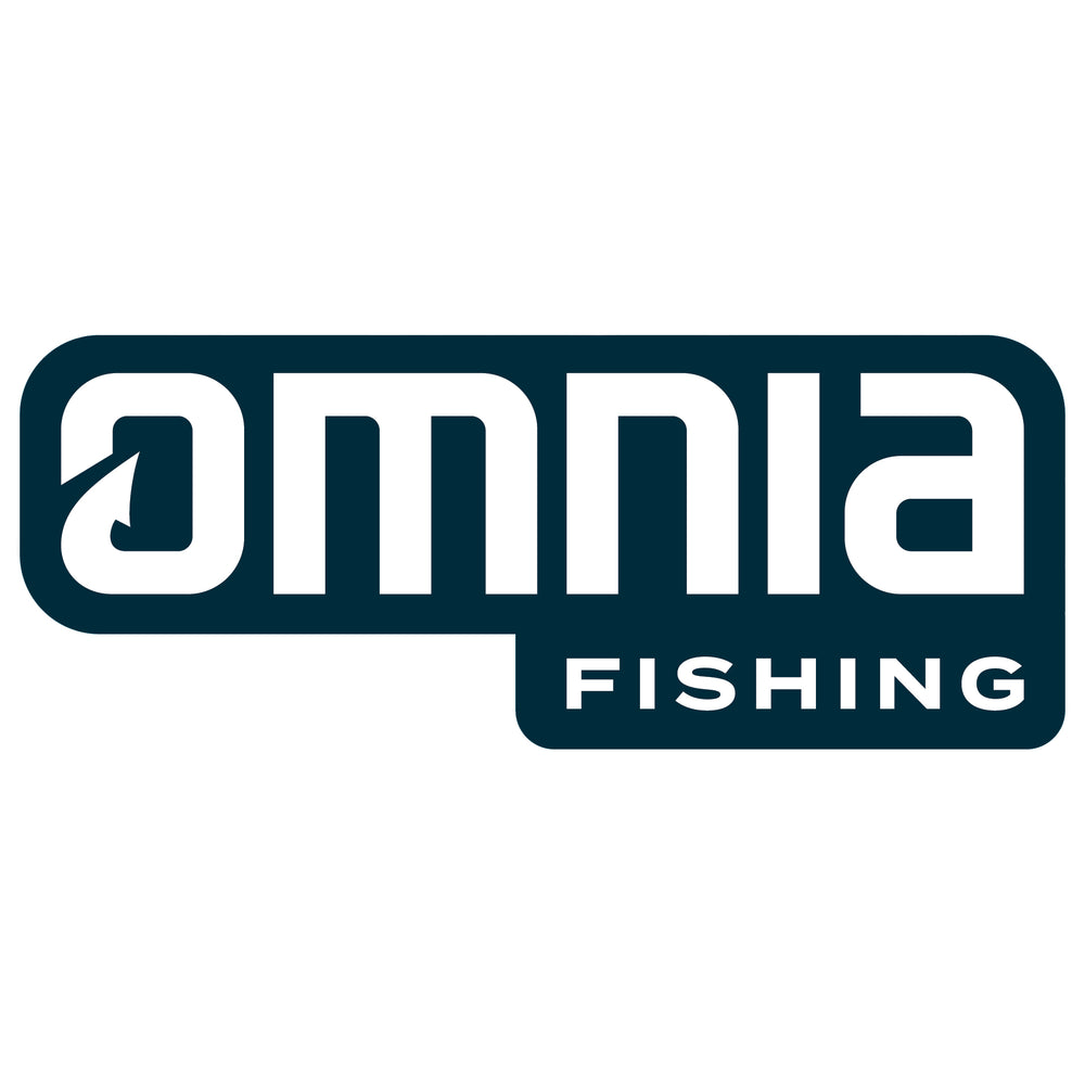 Omnia Fishing Stacked Brand Sticker Blue