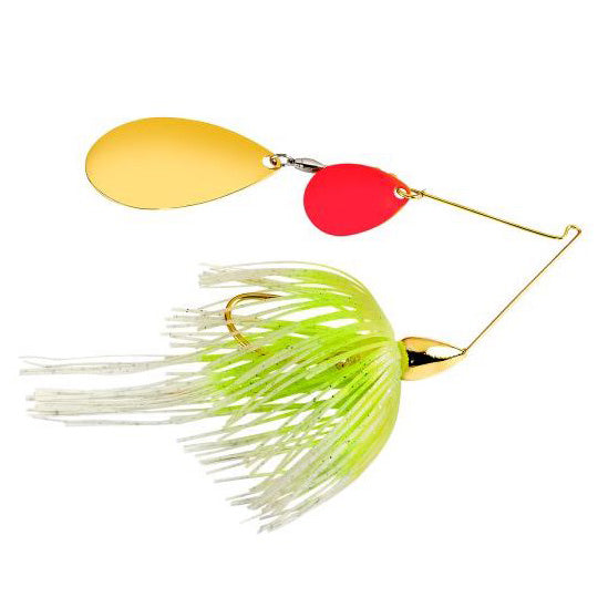 War Eagle Gold Tandem Indiana Spinnerbait White Chartreuse Rado Kicker / 1/2 oz