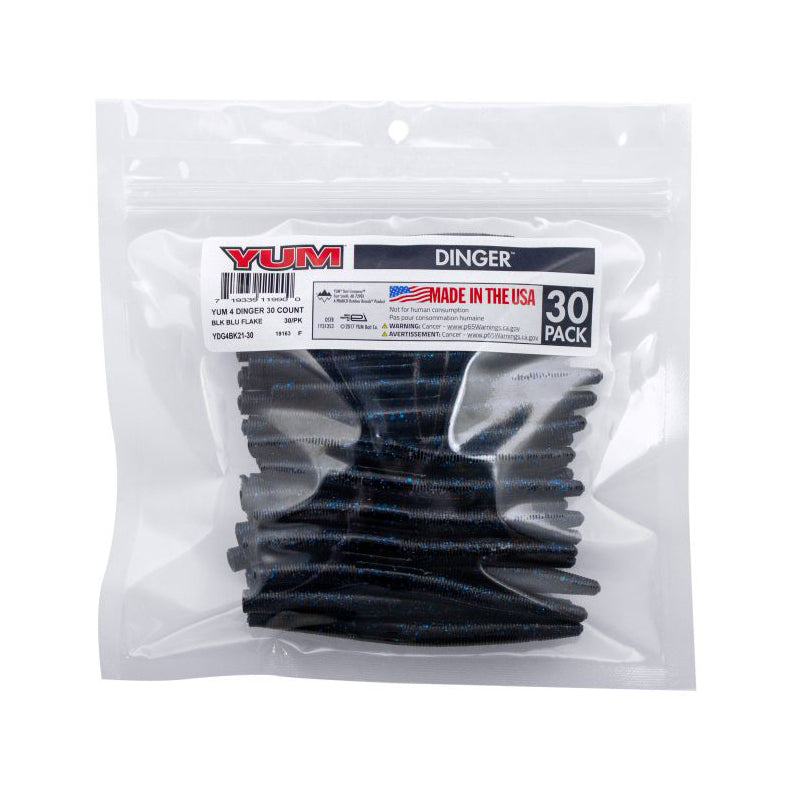 Yum Dinger (30) Bulk Pack 4 inch / Black Blue Flake