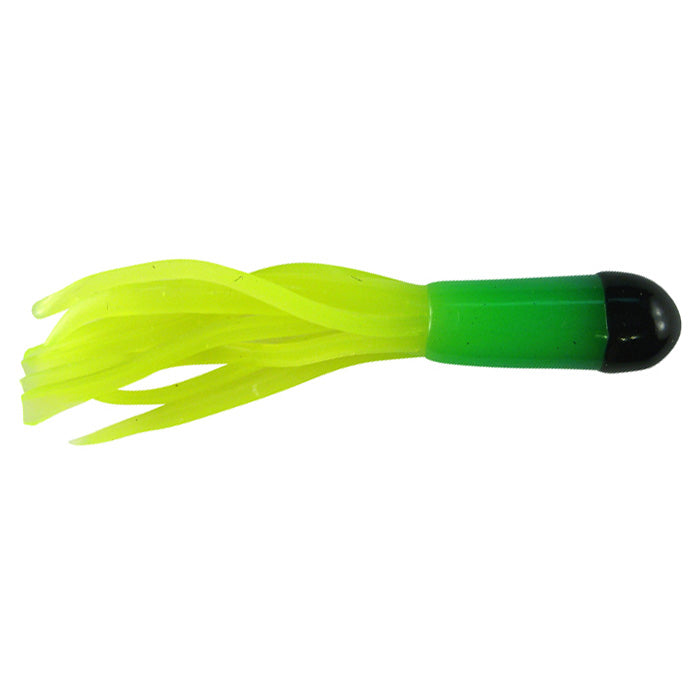 Southern Pro Tackle Tri-Color Lit'l Hustler Tube Black/Green/Chartreuse / 1 1/2"