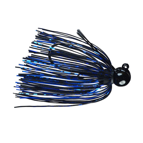 Black W/ Blue Tinsel Finesse Jig, Bass Fishing Lure 