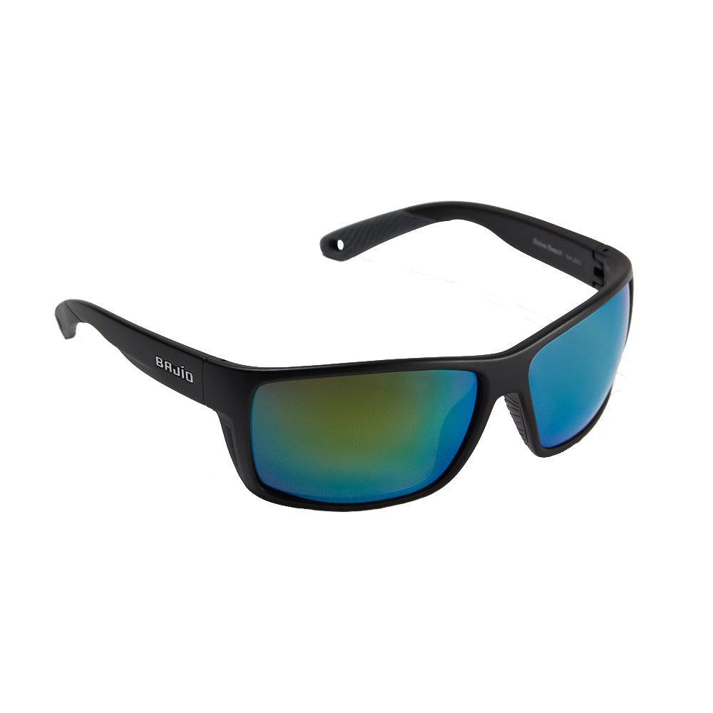 Bajío Bales Beach Glass Lens Sunglasses Black Matte / Green Glass