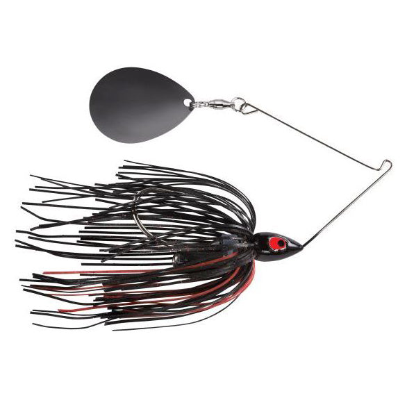 War Eagle Night Time Colorado Spinnerbait 1/2 oz / Black/Red - Black Blade