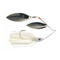 Nichols Lures Pulsator Metal Flake Double Willow Spinnerbait 3/8 oz / Blue Shad - Nickel Blue Blades / Compact