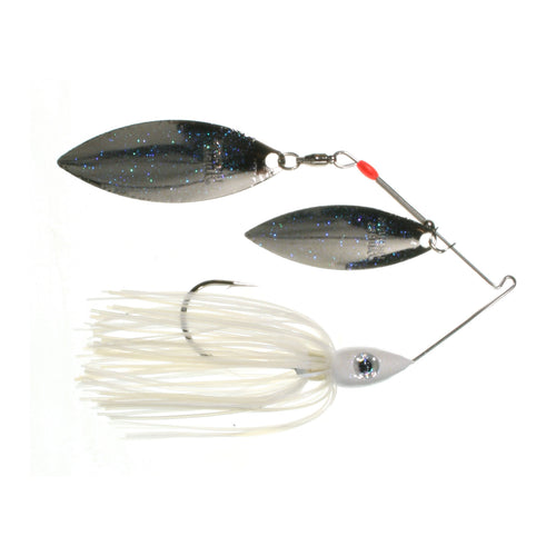 Nichols Lures Pulsator Metal Flake Double Willow Spinnerbait 3/8 oz / Blue Shad - Nickel Blue Blades / Compact Nichols Lures Pulsator Metal Flake Double Willow Spinnerbait 3/8 oz / Blue Shad - Nickel Blue Blades / Compact