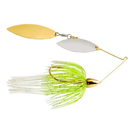 War Eagle Gold Double Willow Spinnerbait 1/2 oz / White Chartreuse R War Eagle Gold Double Willow Spinnerbait 1/2 oz / White Chartreuse R