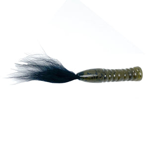 Ned Fox Tail Worm Green Pumpkin Black / 3"