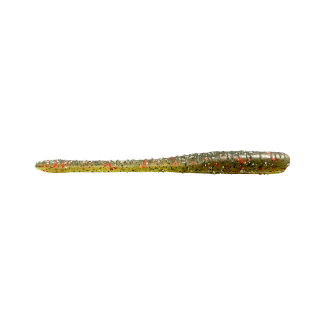 Great Lakes Finesse 4 Drop Worm Green Pumpkin Red Flake