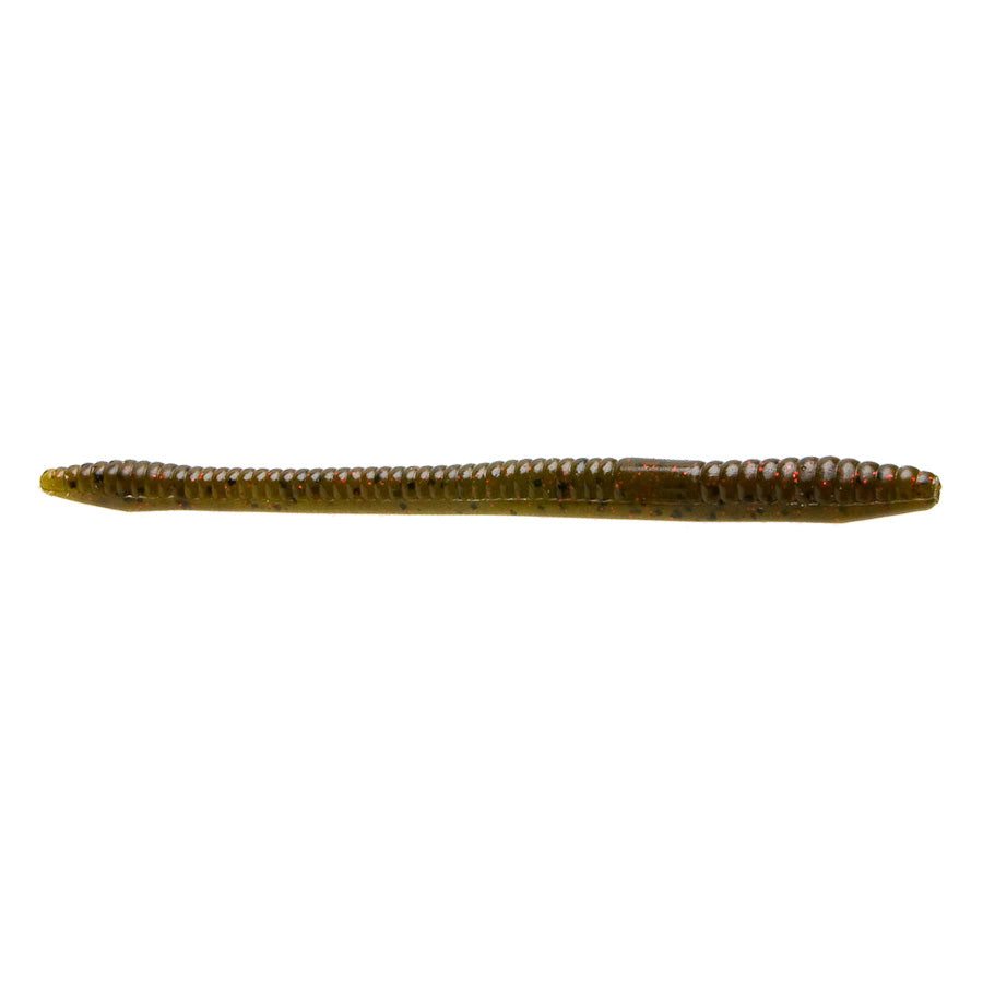 Zoom Finesse Worm Green Pumpkin Red / 4 1/2"