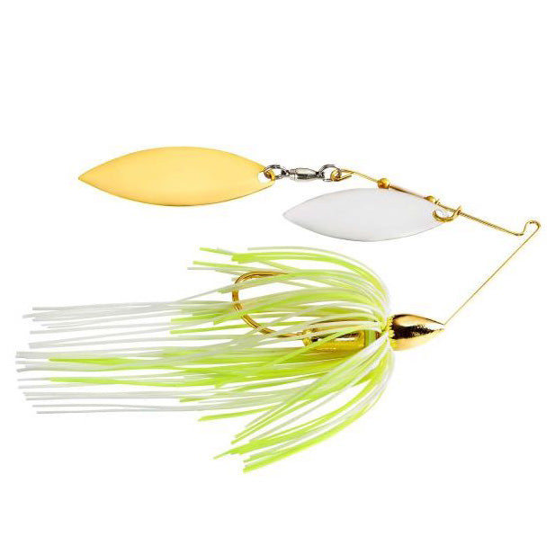 War Eagle Gold Screamin Eagle Double Willow Spinnerbait Hot White Chartreuse / 1/2 oz
