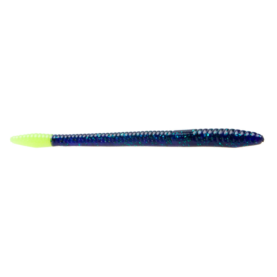 Zoom Finesse Worm Junebug Chartreuse / 4 1/2"