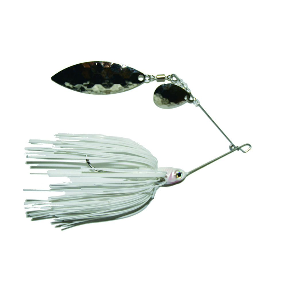 Mission Tackle Spinnerbait Tandem Spin 1/4 oz / White