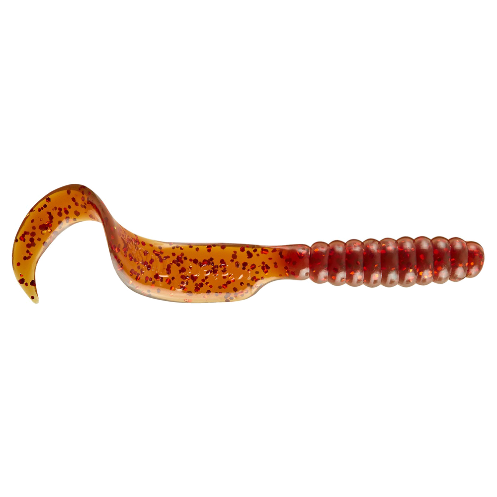 Mister Twister Baits Twister Tail Grub Motor Oil/Red Flake / 4"