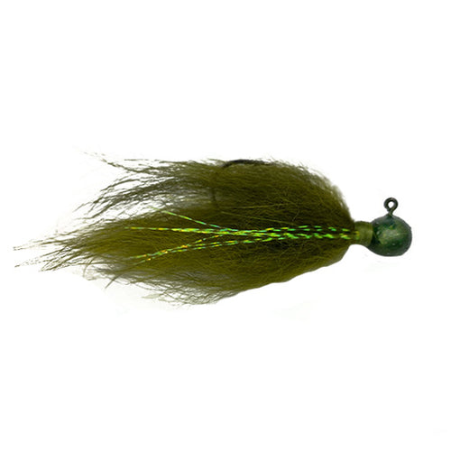 Rabid Baits HJ4-903 Hair Jig 1/4oz #1/0 Owner Hook Olive.