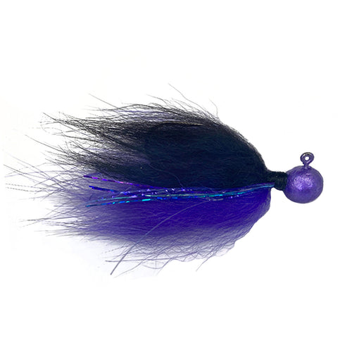 Rabid Baits HJ8-904 Hair Jig 1/8oz #1/0 Owner Hook Black & Purple.