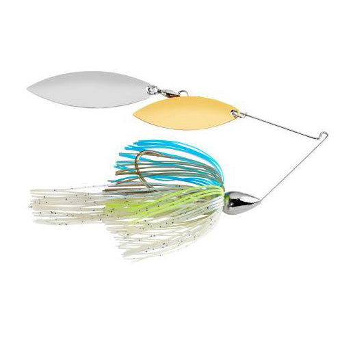 War Eagle Custom Lures Nickel Frame Hammered Double Willow Spinnerbait Sexy  Shad Skirt 1/2 oz.