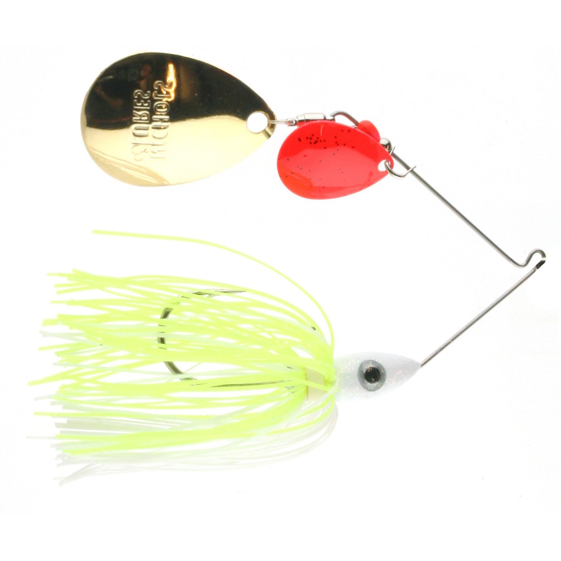 Spinnerbait #13 Nickle Colorado blades, Black and Red Skirt