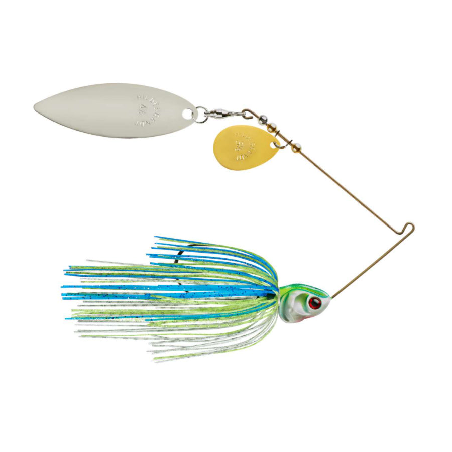 Booyah Covert Colorado Willow Blades Spinnerbait 1/2 oz / White Chart Blue G/N Blade / Gold Colorado/Nickel Willow