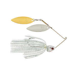 Covert Double Willow Blade Spinnerbait White Silver Scale Pearl HD / Nickel/Gold / 1/2 oz