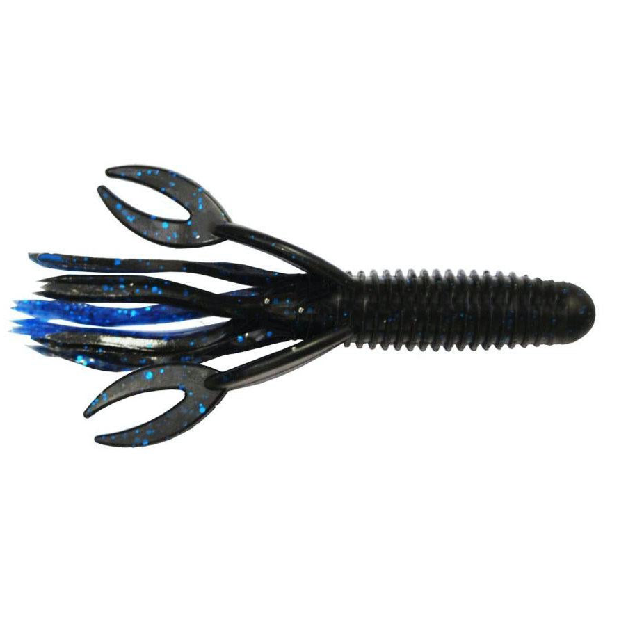 Big Bite Baits 4" Craw Tube Black Blue/Electric Blue / 4"