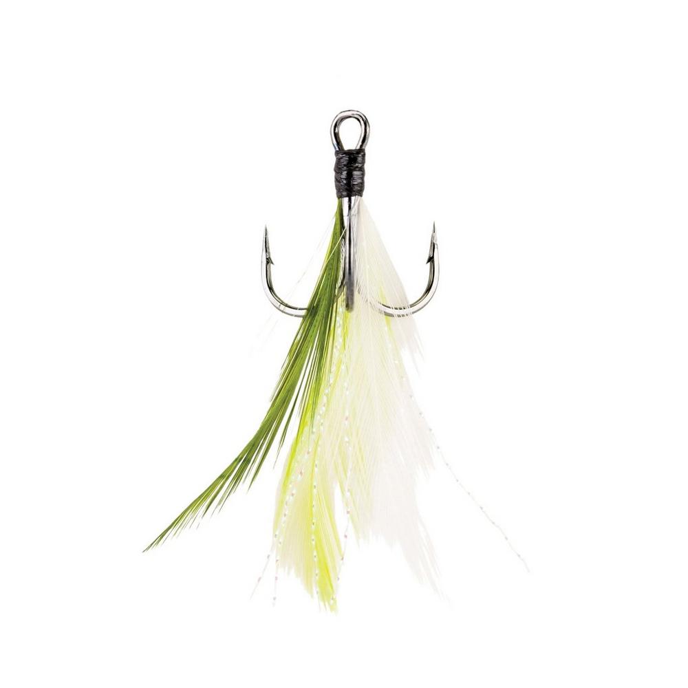 Berkley Fusion19 Feathered Treble Hook #4 / White Chartreuse