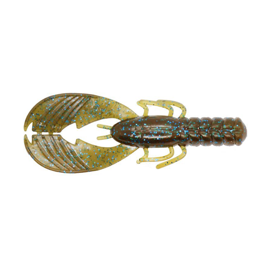 Xzone Lures 3.25" Muscle Back Finesse Craw Green Pumpkin Blue Flake / 3 1/4"