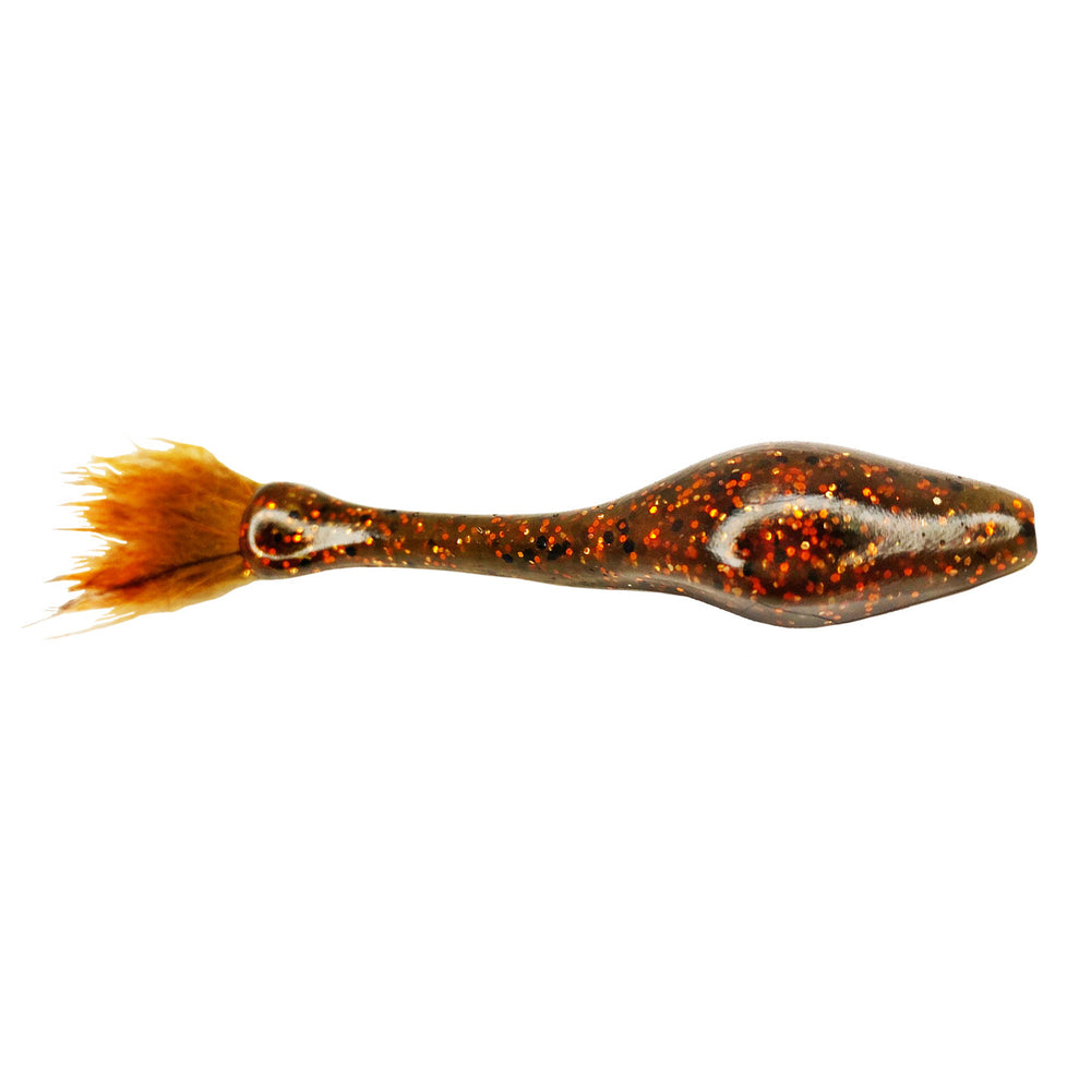 Rabid Baits Fox Shot Drop Shot Worm Green Pumpkin Orange / 3"