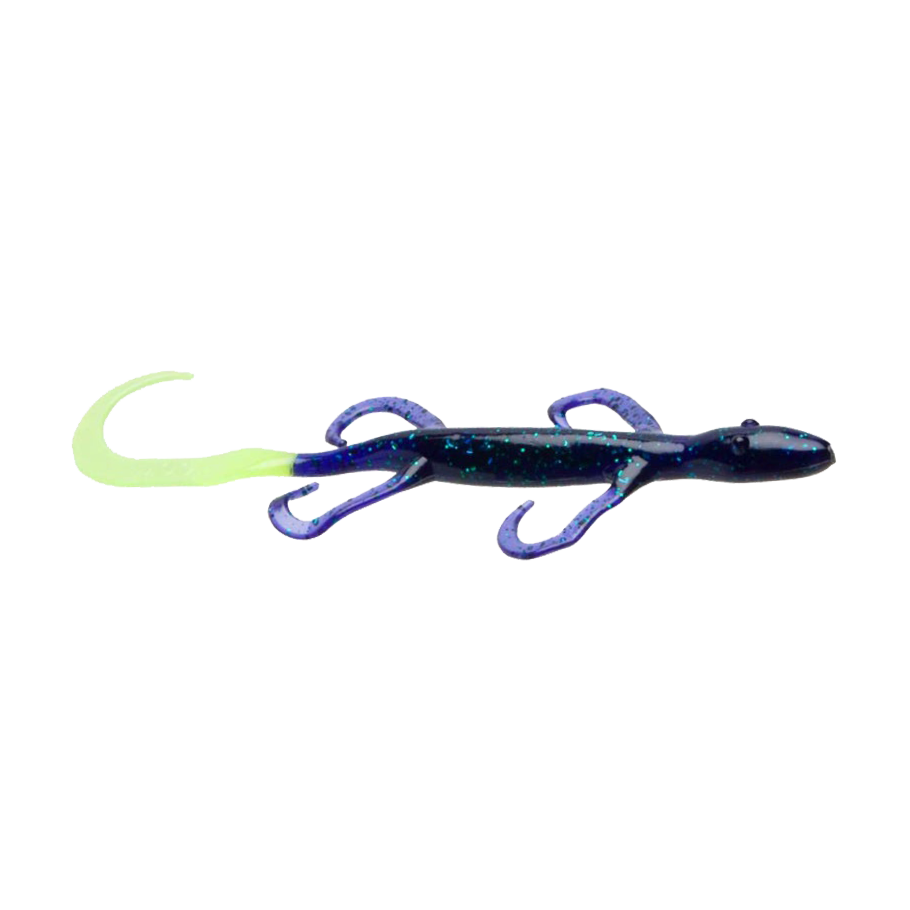 Zoom 002-249 Green Pumpkin Purple Gold Lizard 6 Soft Fishing Lure