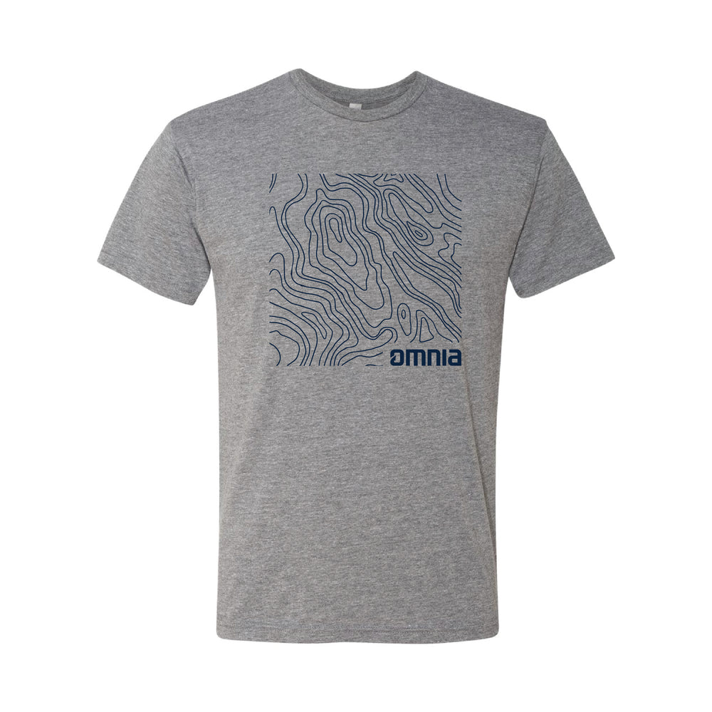 Omnia Fishing Contour Map T-Shirt Small / Heather Gray