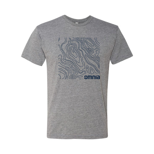 Omnia Fishing Contour Map T-Shirt Small / Heather Gray Omnia Fishing Contour Map T-Shirt Small / Heather Gray