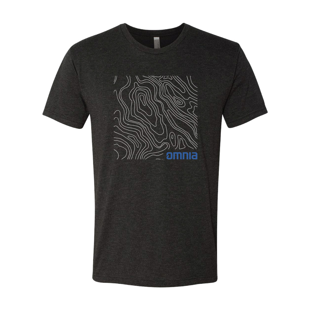 Omnia Fishing Contour Map T-Shirt Small / Dark Gray