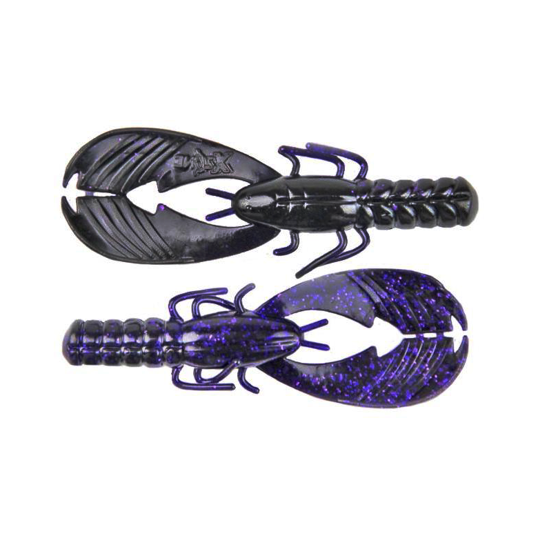 Xzone Lures 3.25" Muscle Back Finesse Craw Purple Shadow / 3 1/4"